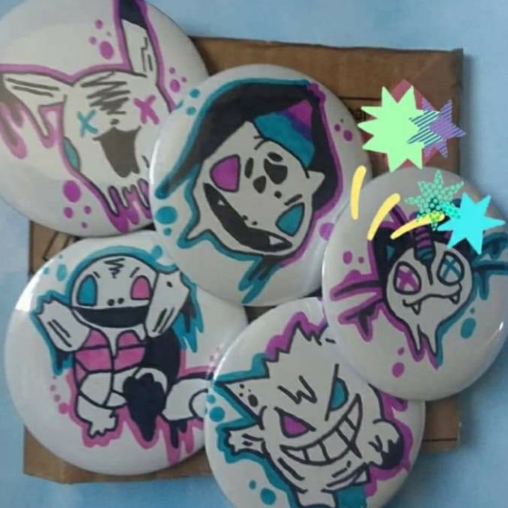 Graffiti Pokemon Badge Set